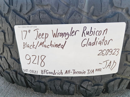 17" Jeep Wrangler Rubicon OEM 9218 wheels rims Gladiator BFG KO2 A/T SET