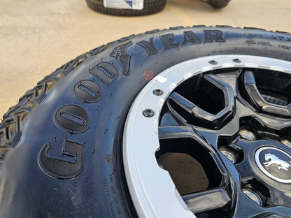 17" Ford Bronco SASQUATCH wheels rims BEADLOCK 10388 Ranger SET GOODYEAR A/T 35"