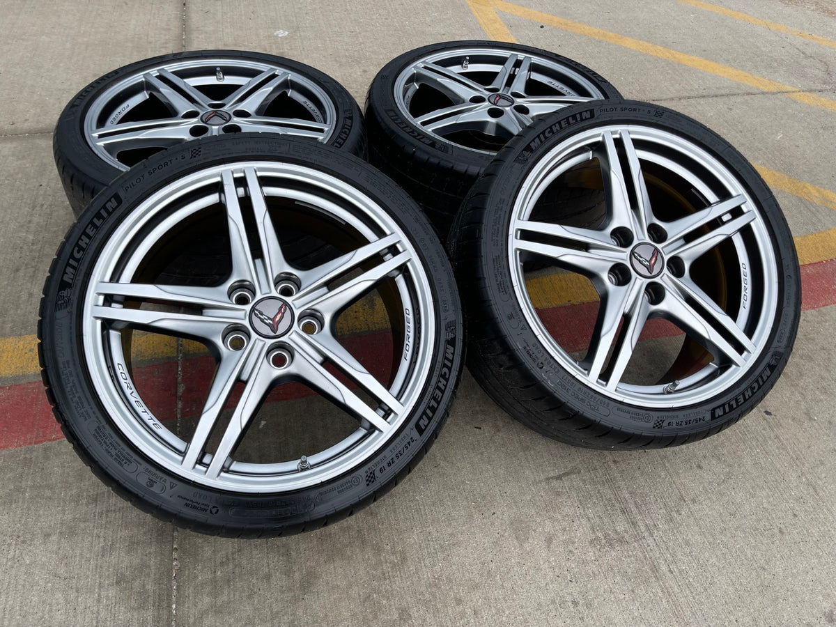 19" + 20" Chevy Corvette Z06 C8 OEM FORGED 94027 94028 wheels rims SET NEW