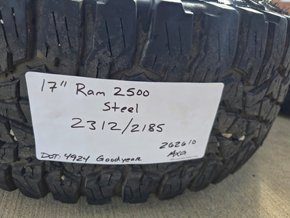 17" Dodge Ram 2500 3500 STEEL OEM 2312 2185 wheels rims GOODYEAR A/T 35"