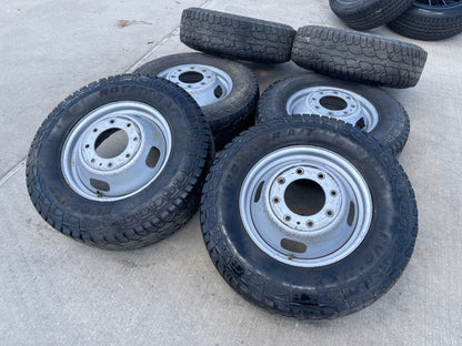 (6) 17" Ford F-350 Dually OEM rims wheels 3615 99016 tires SET A/T
