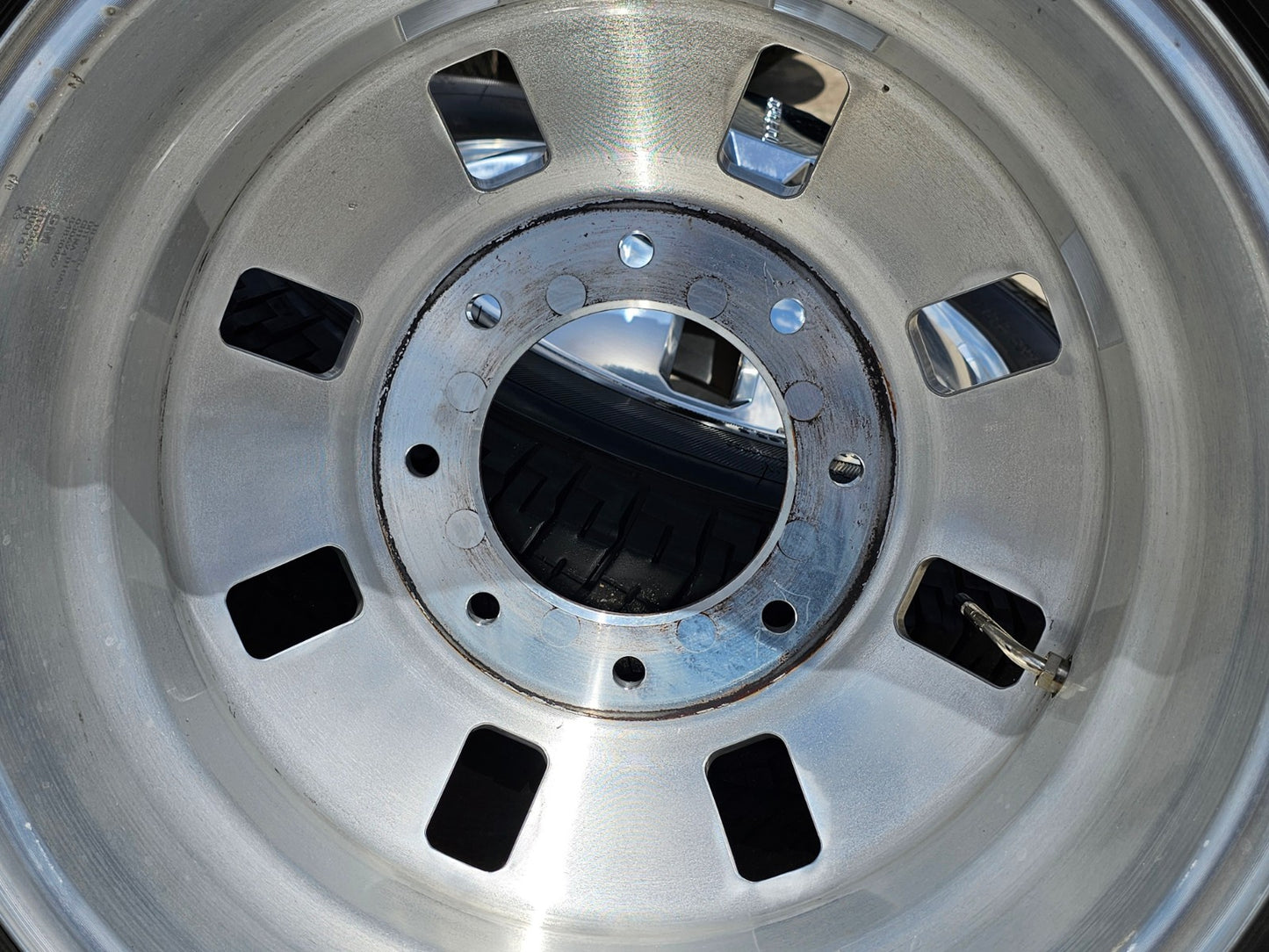 18" GMC Sierra 3500 DENALI Dually rims wheels OEM 14127 14129 8x210 MICHELIN