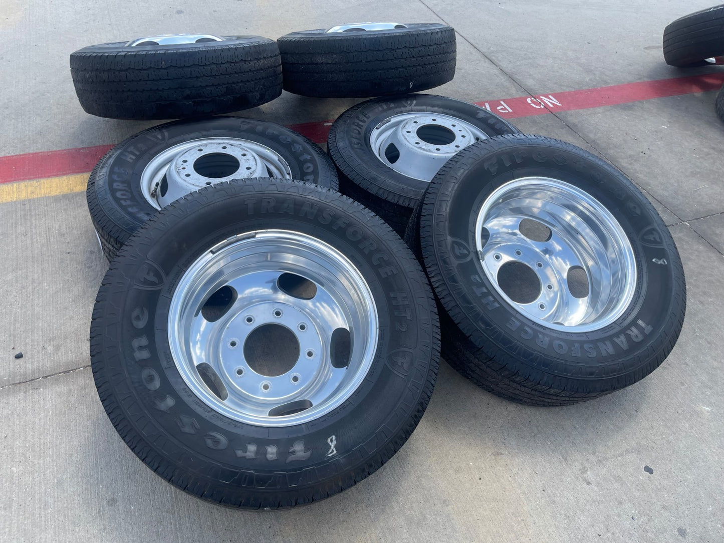 17" Ford F-350 Dually OEM 3618 3619 rims wheels SET tires FIRESTONE