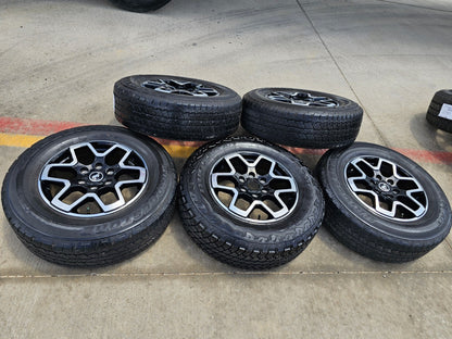 (5) 18" Ford Bronco wheels rims black 95213 Ranger SET BRIDGESTONE DUELER AT