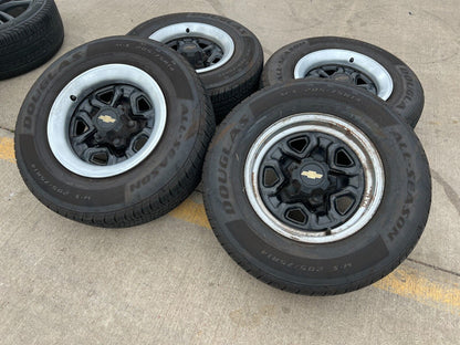 14" Chevy K1500 Blazer Old School Chevy wheels rims GMC tires 5x120 5x4.75