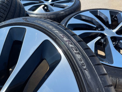 21" Lucid Air Grand Touring OEM 95542 95543 wheels rims black tires PIRELLI