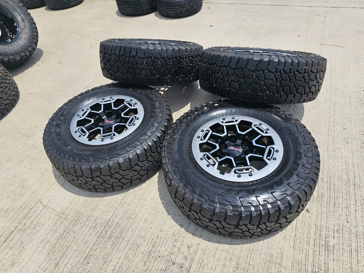 17" GMC Sierra Chevy Silverado OEM Beadlock wheels rims Canyon FALKEN A/T3 NEW