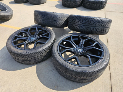 24x9.5 DUB Royalty Black wheels rims tires 6x5.5 6x135 RAM Chevy Tacoma