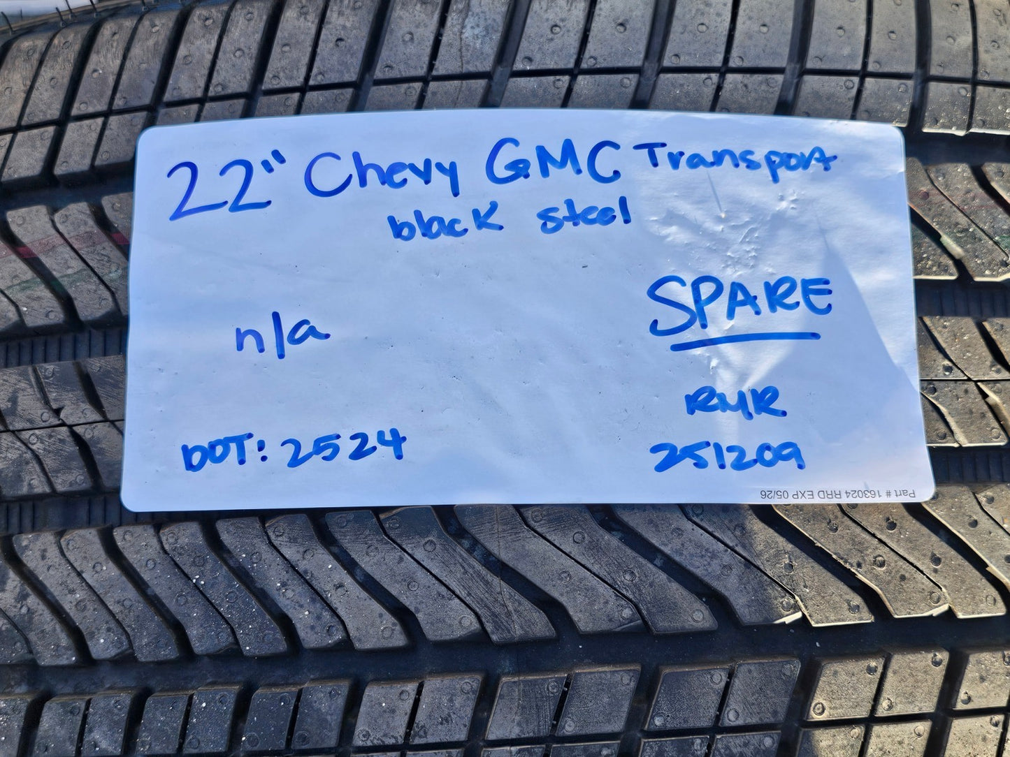 22" Chevy GMC Transport Steel OEM wheel rim Sierra Silverado Escalade tire NEW