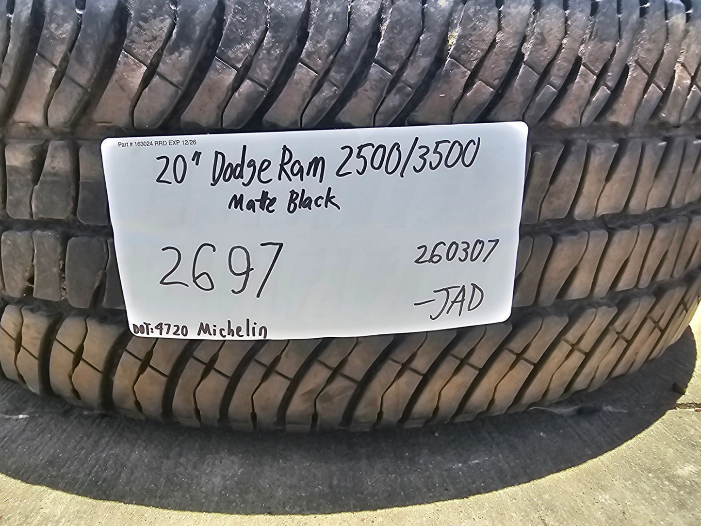 20" Dodge Ram 2500 3500 LARAMIE OEM 2700 wheels rims SET tires MICHELIN