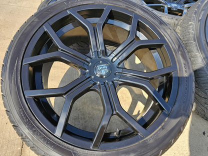 24x9.5 DUB Royalty Black wheels rims tires 6x5.5 6x135 RAM Chevy Tacoma