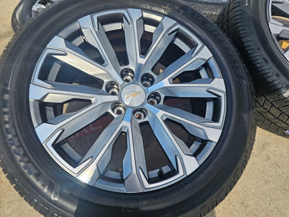 22" Chevy Tahoe Silverado Suburban OEM wheels rims 2025 2026 NEW MICHELIN