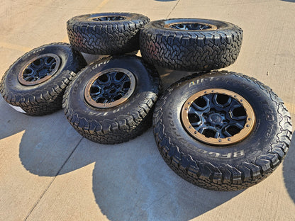 17" Ford Bronco SASQUATCH wheels rims BEADLOCK 10388 Ranger BFG KO2 A/T 37"