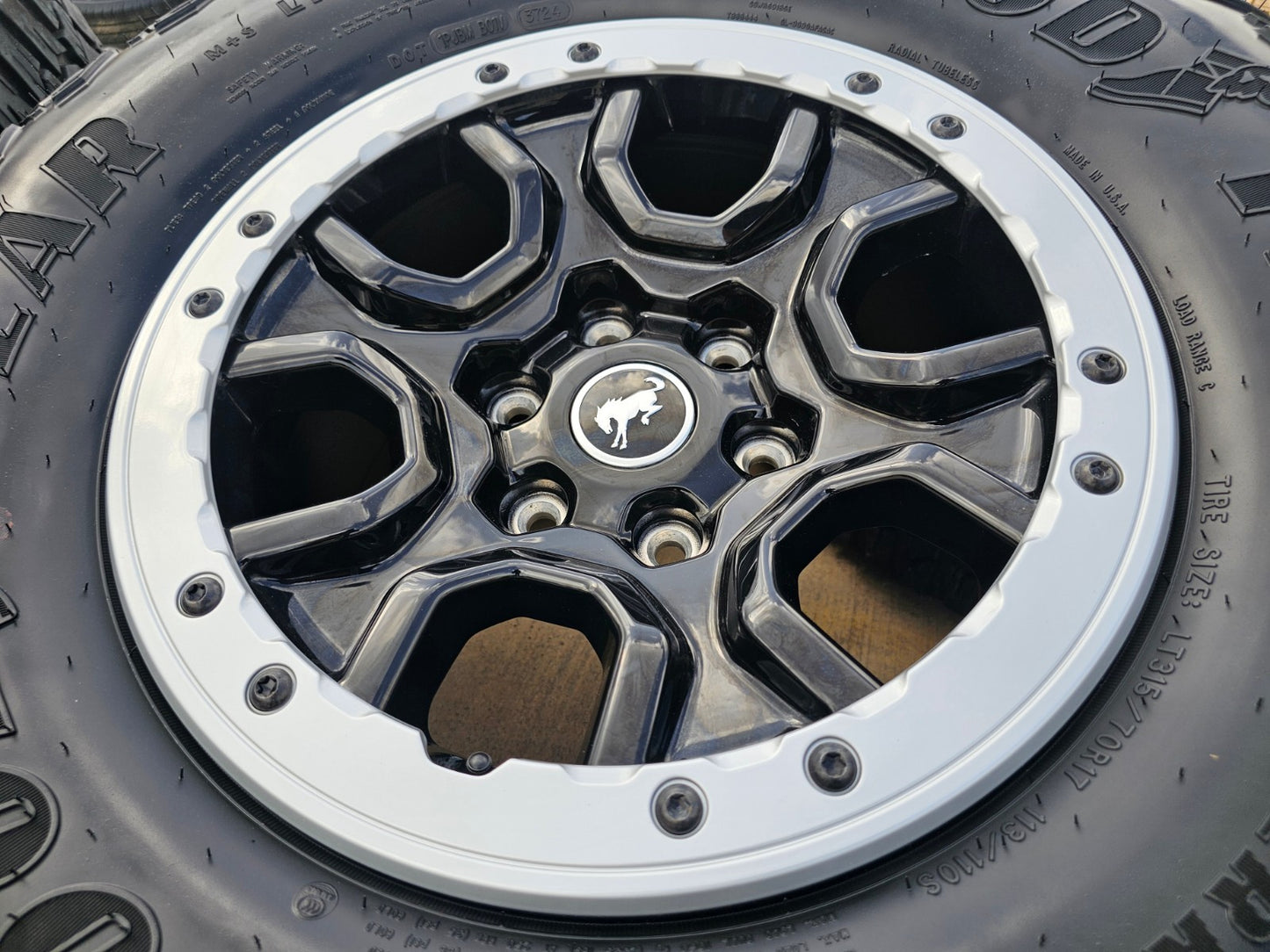 17" Ford Bronco SASQUATCH wheels rims BEADLOCK 10388 Ranger SET GOODYEAR A/T 35"