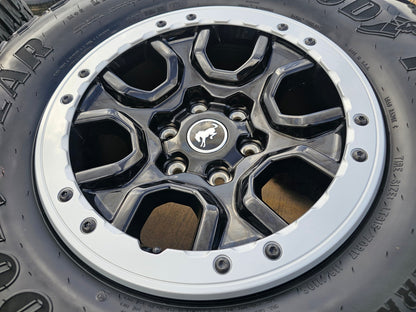 17" Ford Bronco SASQUATCH wheels rims BEADLOCK 10388 Ranger SET GOODYEAR A/T 35"