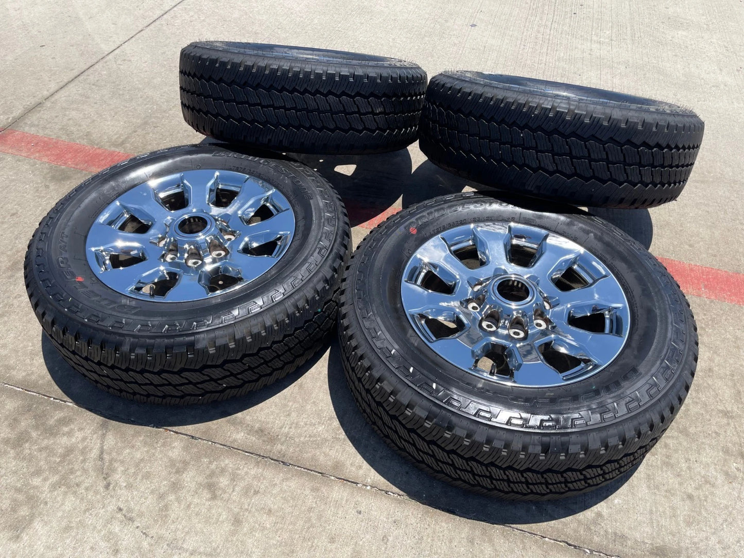 20" Ford F-250 King Ranch Lariat OEM 10100 rims wheels CHROME NEW BRIDGESTONE