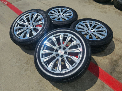 22" GMC Yukon Sierra DENALI OEM wheels rims 14025 97000 tires BRIDGESTONE SET
