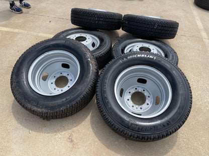(6) 17" Ford F-350 Dually OEM rims wheels 3615 99016 tires SET MICHELIN A/T NEW