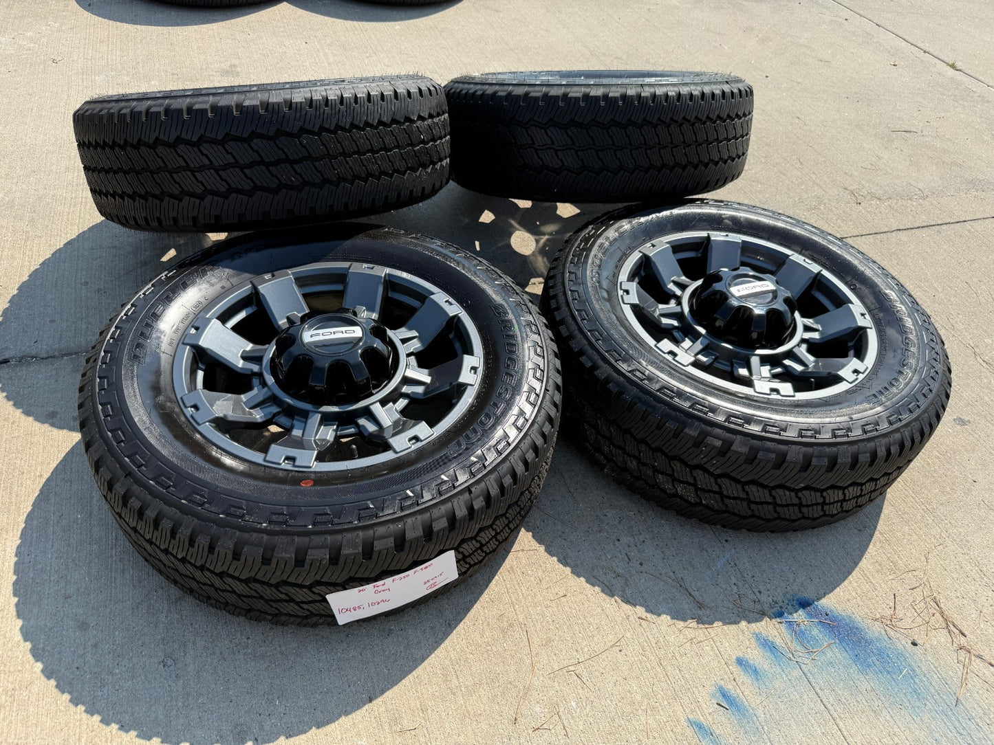 20" Ford F-250 F-350 OEM gray Lariat 10485 10296 wheels rims tires BRIDGESTONE