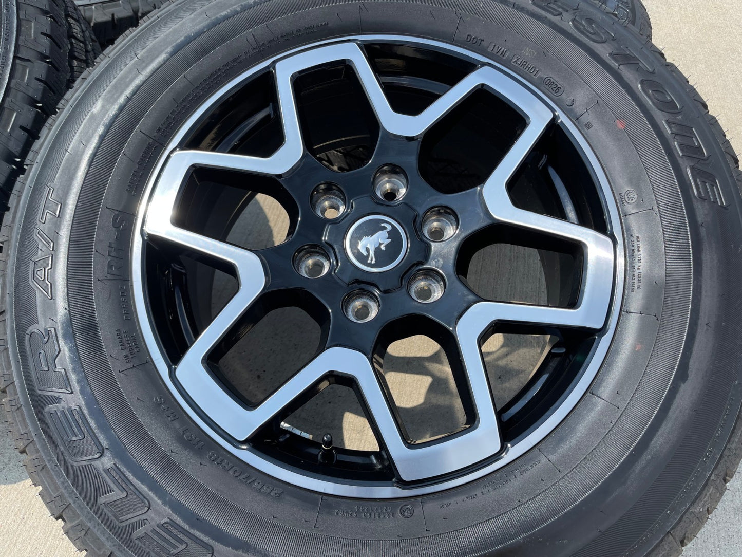 18" Ford Bronco wheels rims black 95213 Ranger SET BRIDGESTONE DUELER A/T NEW