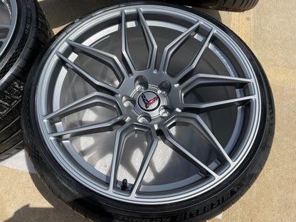 20" + 21" Chevy Corvette Z06 C8 OEM wheels rims 95580 95581 tires MICHELIN NEW