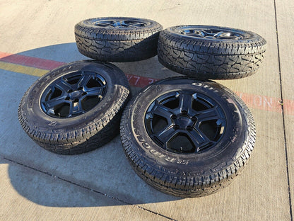 17" Jeep Wrangler Rubicon OEM Black wheels rims 9216 Gladiator NEW A/T
