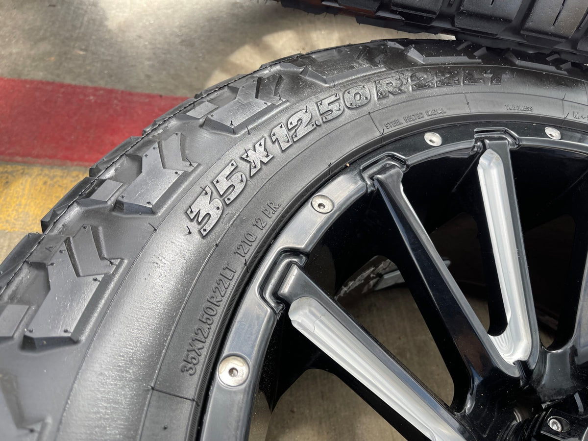22x10 22" Hostile H123 Typhoon wheels rims 8x165 8x6.5 Chevy GMC Ram 2500 3500
