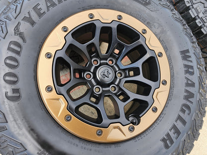 18" Dodge Ram 1500 TRX Beadlock OEM bronze RHO wheels rims 2735 tires 35" NEW
