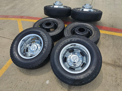 17" Dodge Ram 3500 Dually 8x200 wheels rims 2703 2704 OEM A/T tires