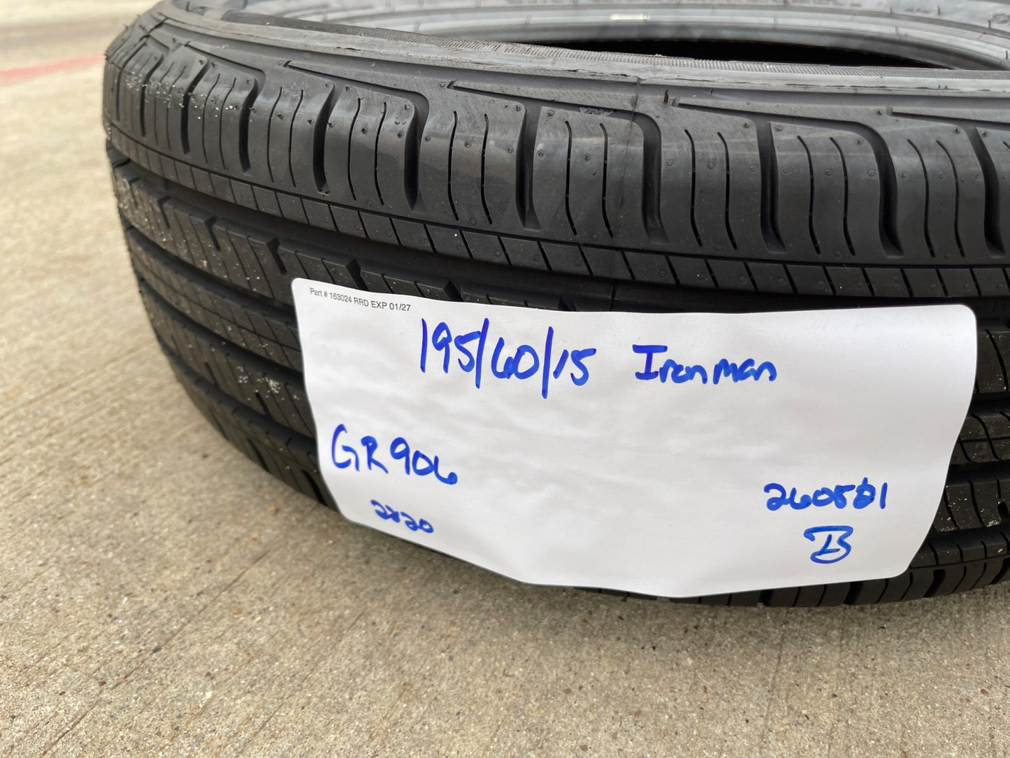(1) 195/60/15 Ironman GR906 tire 195/60R15 88H M+S NEW