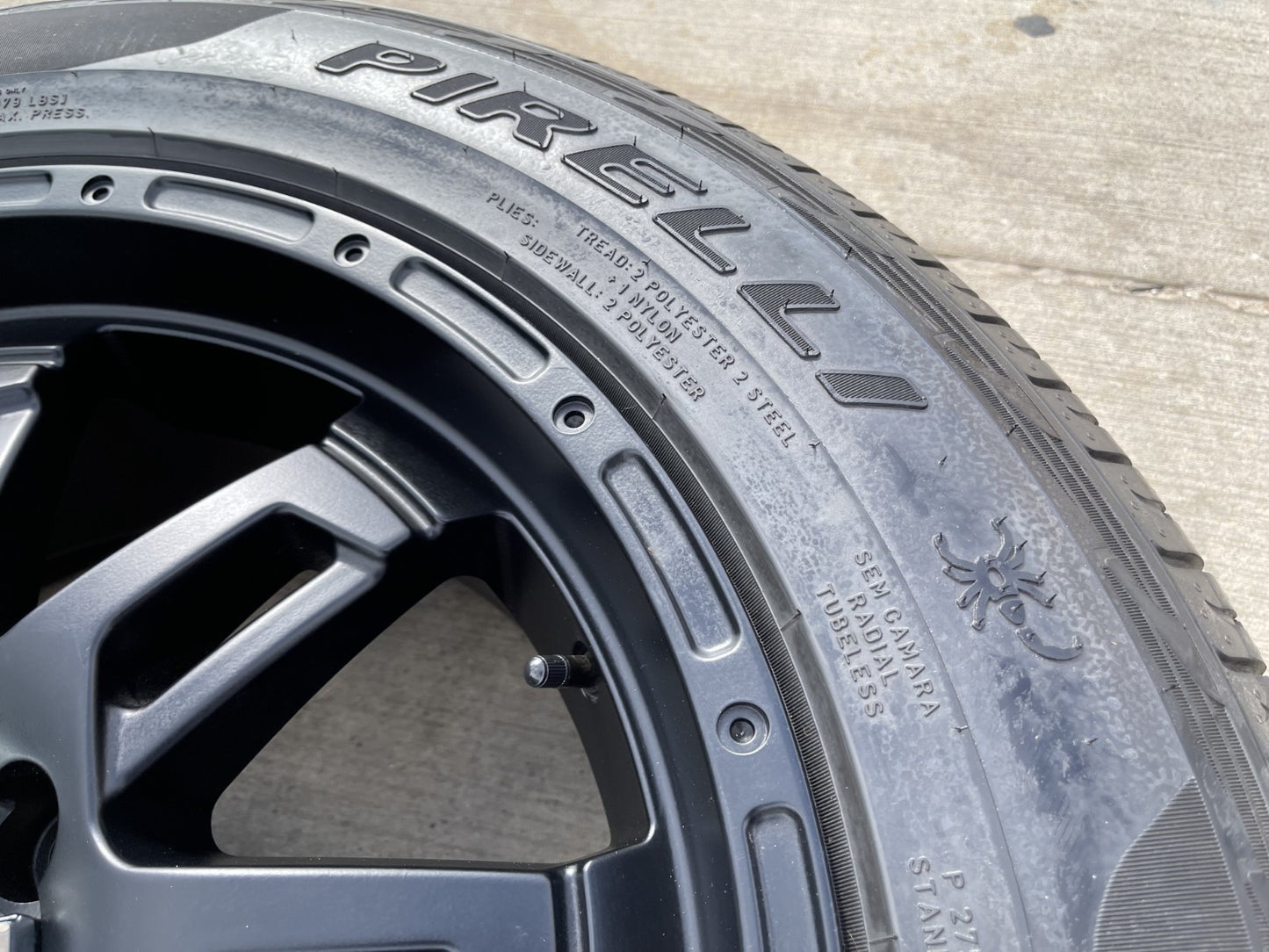 20" Toyota Tundra Sequoia T FORCE TSS TRD OEM black wheels rims 5x150 PIRELLI