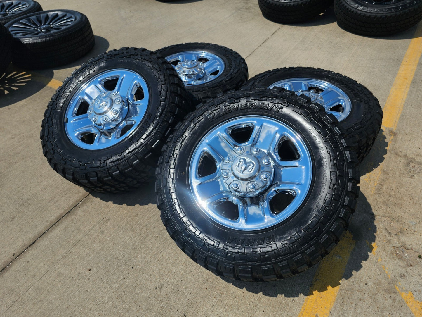18" Dodge Ram 2500 3500 STEEL chrome OEM 2473 wheels rims KENDA M/T2