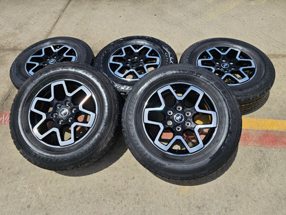 (5) 18" Ford Bronco wheels rims black 95213 Ranger SET BRIDGESTONE DUELER AT