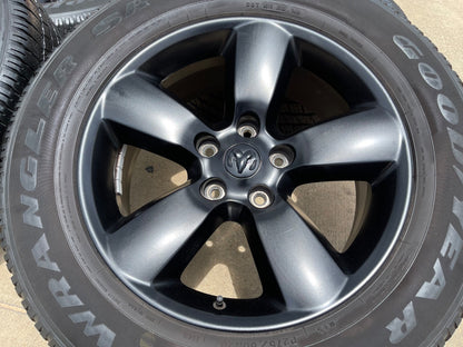 20" Dodge Ram 1500 OEM wheels rims 2495 BLACK 5x139 5x5.5 SET GOODYEAR
