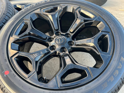 22" Dodge Ram 1500 OEM Laramie rims wheels tires 2685 black NEW