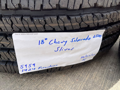 18" Chevy Silverado 2500 3500 OEM 5959 wheels rims tires SET FIRESTONE NEW