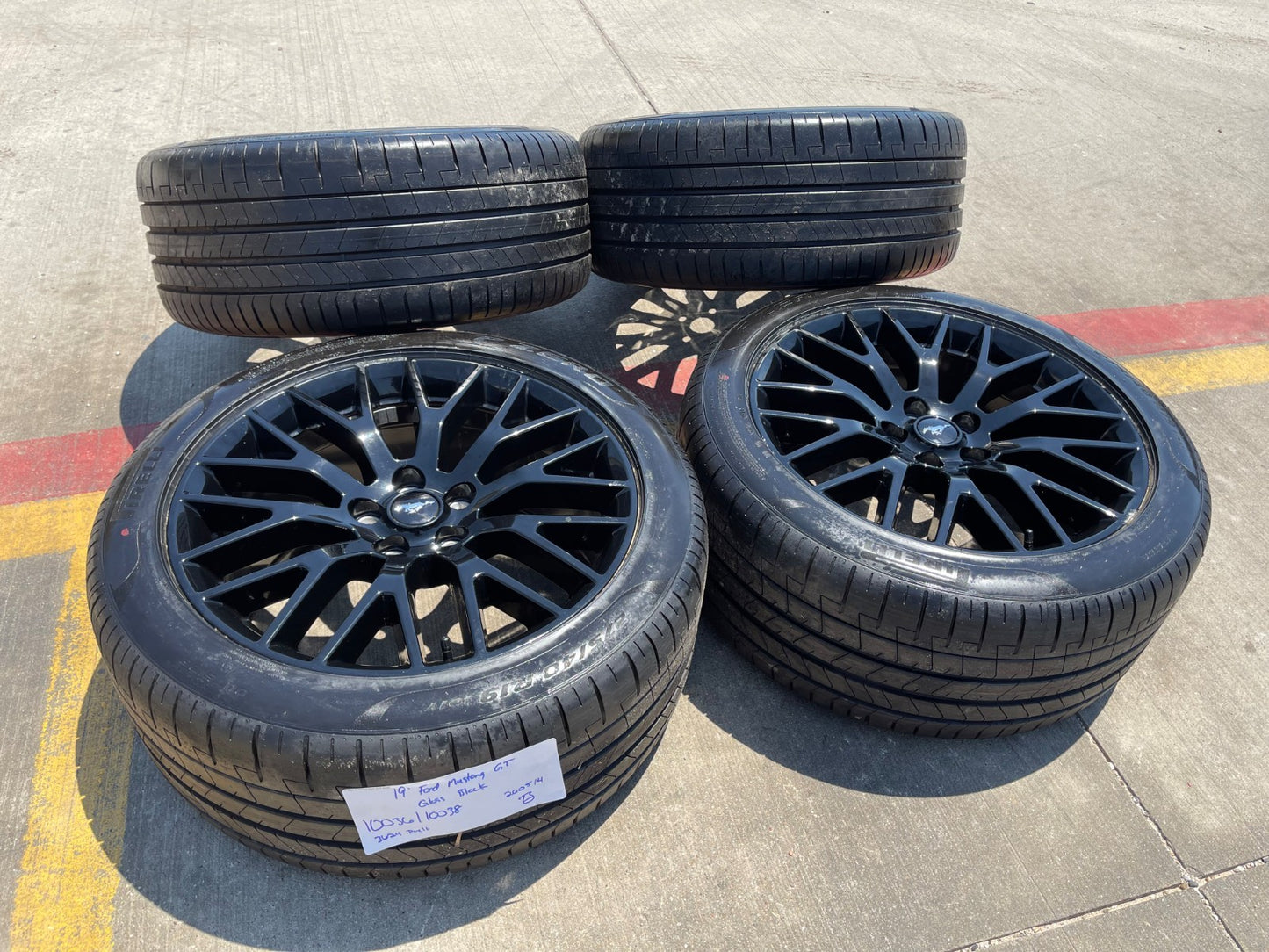 19" Ford Mustang GT Track Pack OEM 10036 10038 wheels rims PIRELLI