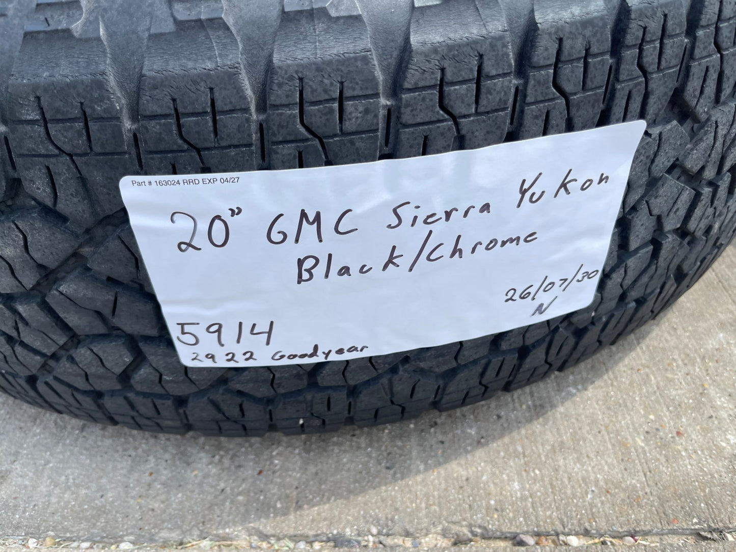 20" GMC Sierra Yukon AT4X Silverado OEM 5914 wheels rims SET GOODYEAR