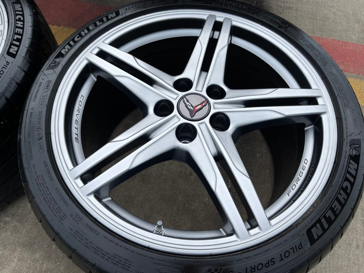 19" + 20" Chevy Corvette Z06 C8 OEM FORGED 94027 94028 wheels rims SET NEW