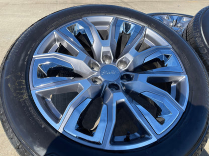 22" GMC Yukon Chevy Tahoe Escalade OEM chrome 95513 14134 wheels rims tires SET