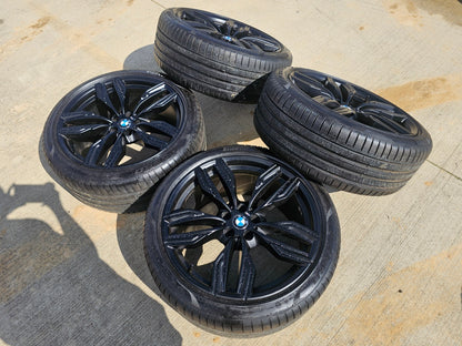 20" BMW M760i 740i 640i OEM 86343 86344 Series 760M SET black wheels rims tires