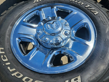 18" Dodge Ram 2500 3500 STEEL chrome OEM 2473 wheels rims SET BFG KO3 A/T
