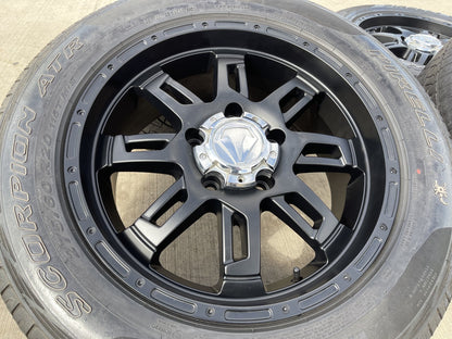 20" Toyota Tundra Sequoia T FORCE TSS TRD OEM black wheels rims 5x150 PIRELLI