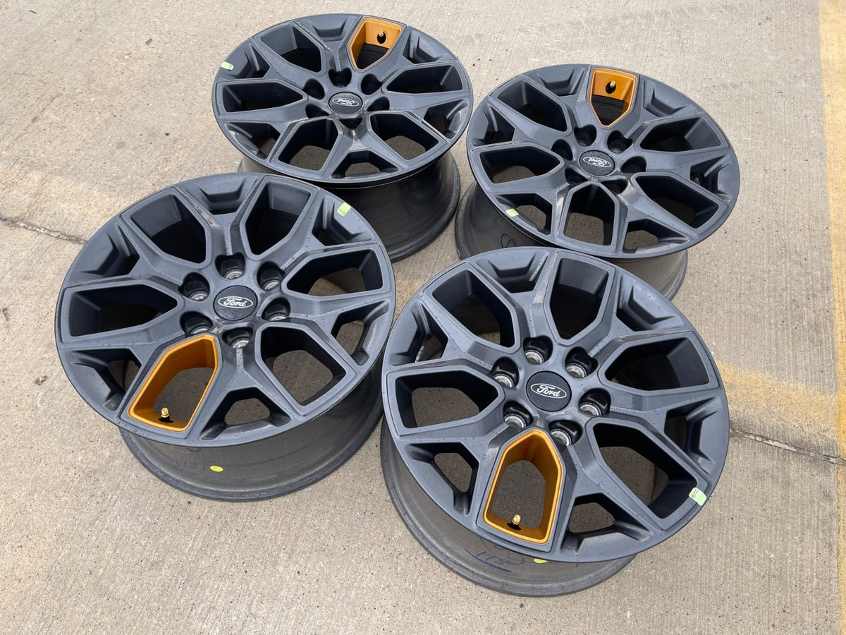18" Ford Expedition F-150 TREMOR OEM rims wheels SET ORANGE 2027 NEW