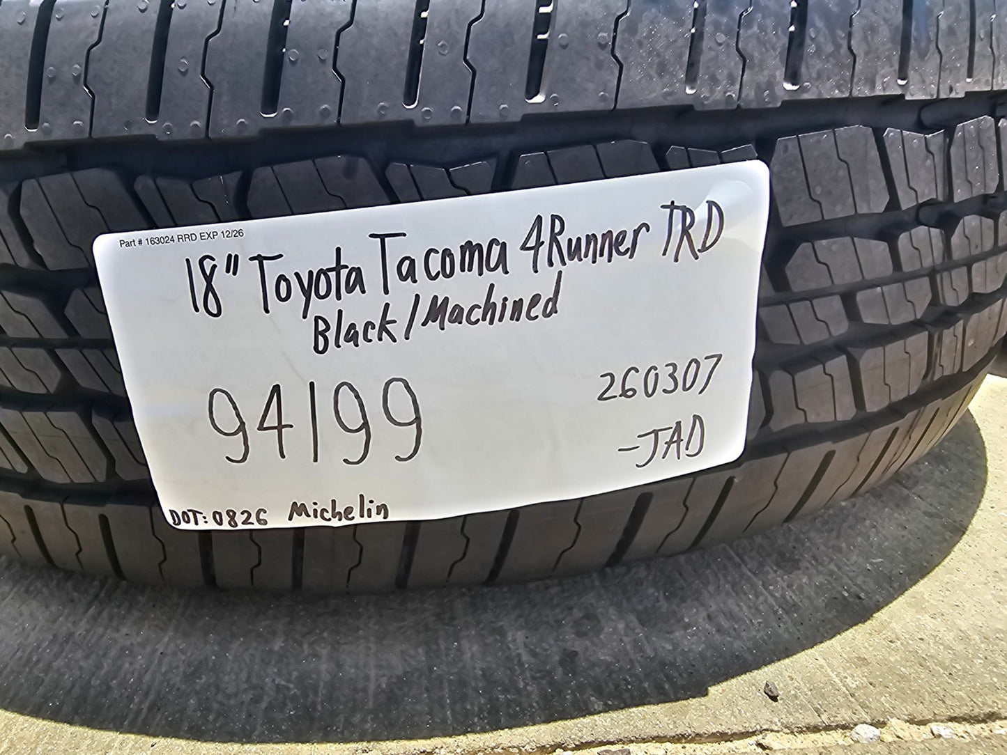 18" Toyota Tacoma 4Runner TRD OEM 94199 wheels rims SET 2026 2027 MICHELIN NEW