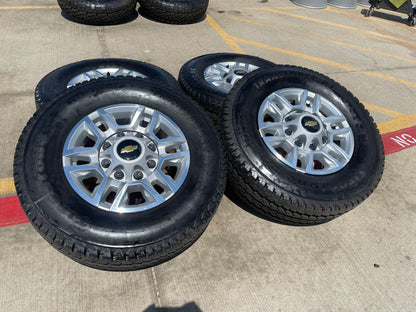 17" Chevy Silverado GMC Sierra 2500 OEM 5948 wheels rims FIRESTONE A/T SET NEW