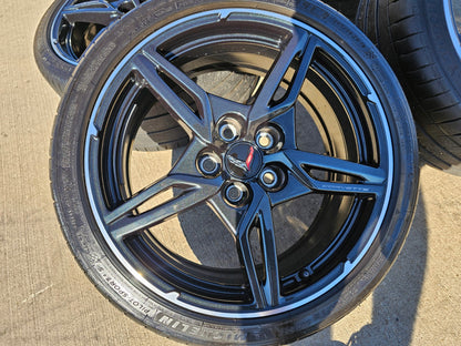 19" + 20" Chevy Corvette C8 OEM 14007 14008 wheels rims MICHELIN