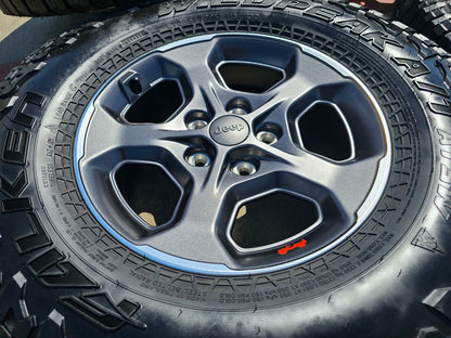 17" Jeep Wrangler Gladiator RUBICON OEM 9236 wheels rims 33" FALKEN A/T3 NEW