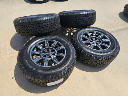 18" GMC Sierra AT4X Chevy Silverado OEM 14131 wheels rims SET GOODYEAR A/T NEW