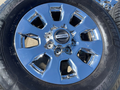 20" Ford F-250 King Ranch Lariat OEM 10100 CHROME rims wheels MICHELIN SET